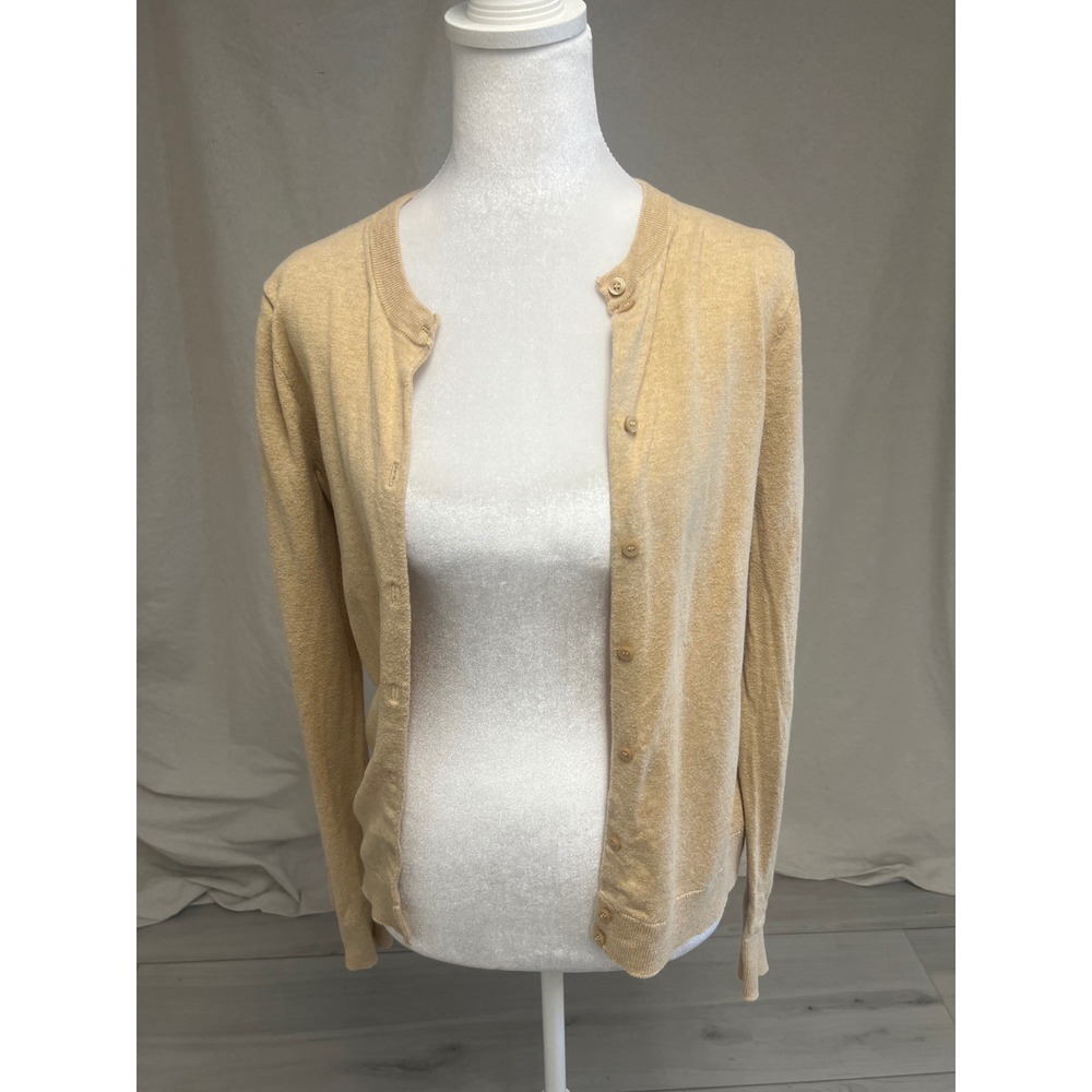 J.Crew The Caryn Cardigan Women Tan Button Front Sz XS Preppy Minimalist Classic
